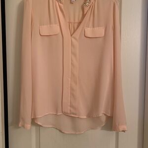 Candie's Pink Long Sleeve Relaxed Blouse